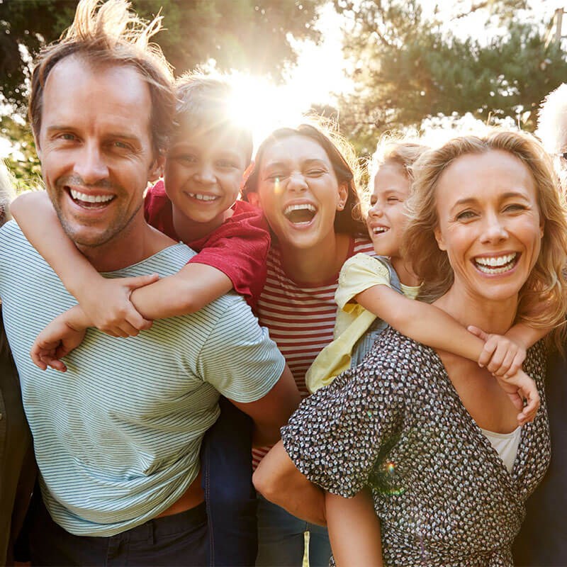 Family together smiling